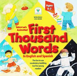 Logo: Usborne's Animated First Thousand Words in English and Spanish