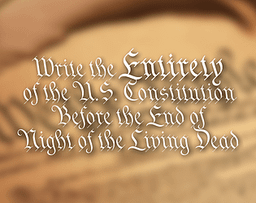Logo: Write the Entirety of the U.S. Constitution Before the End of Night of the Living Dead