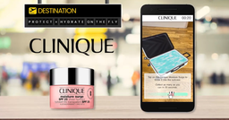 Logo: Clinique: Destination - Protect + Hydrate on the Fly