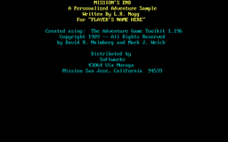 Logo: Mission's End: A Personalized Adventure Sample
