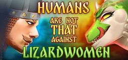Logo: Humans Are Not That Against Lizardwomen