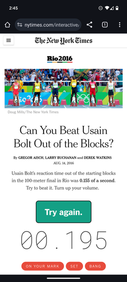 Logo: Can You Beat Usain Bolt Out of the Blocks?