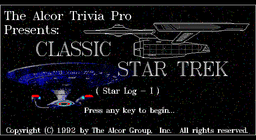 Logo: The Alcor Trivia Pro Presents: Classic Star Trek (Star Log - I)