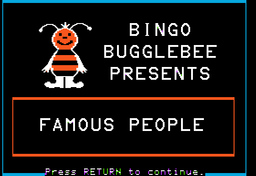 Logo: Bingo Bugglebee Presents: Famous People