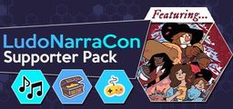 Logo: LudoNarraCon Supporter Pack featuring Cyrano