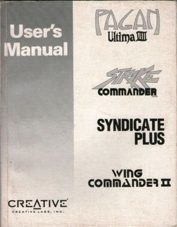 Logo: Ultima VIII: Pagan / Strike Commander / Syndicate Plus / Wing Commander II