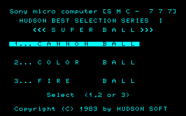Game cover: Hudson Best Selection Series I
