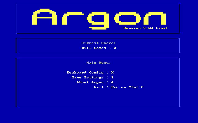 Game cover: Argon