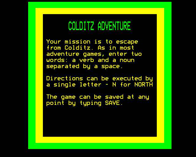 Game cover: Colditz Adventure