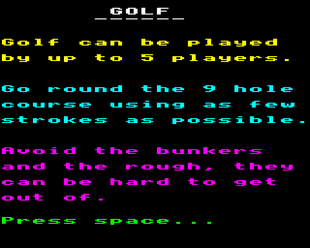 Game cover: Golf