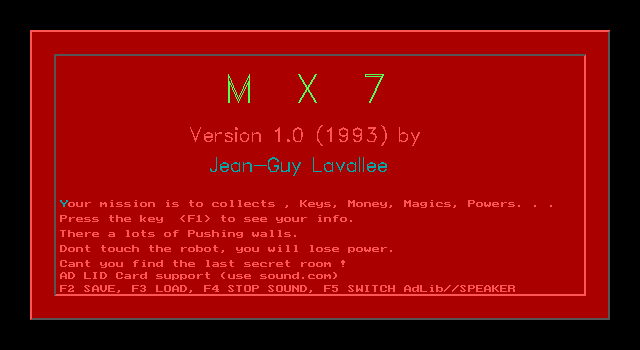 Game cover: MX7