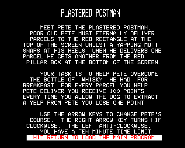 Game cover: Pete the Plastered Postman and Asteroid Lander
