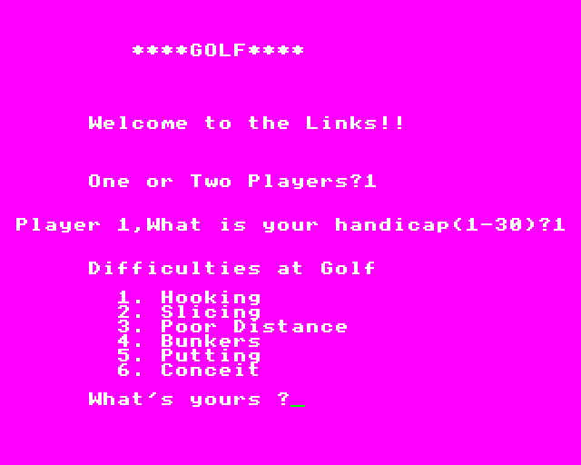 Game cover: Golf