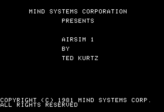 Game cover: Airsim-1 Flight Simulator