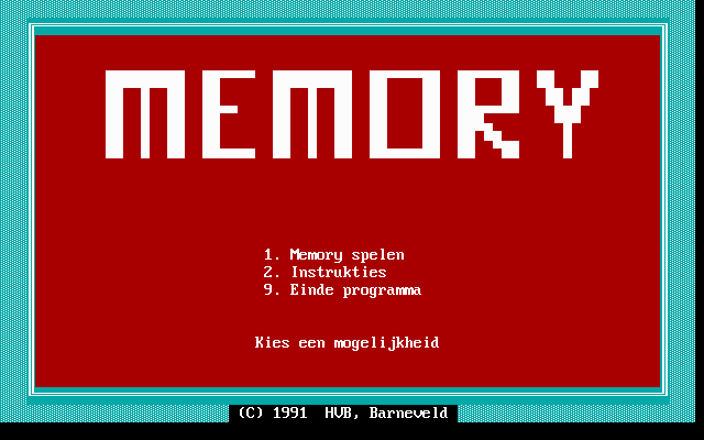 Game cover: Memory