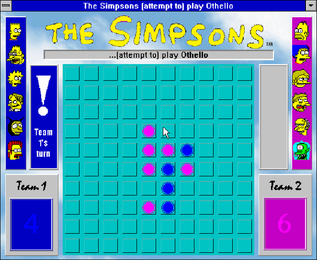Game cover: The Simpsons (attempt to) play Othello