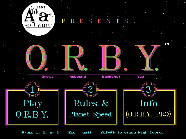 Game cover: O.R.B.Y.