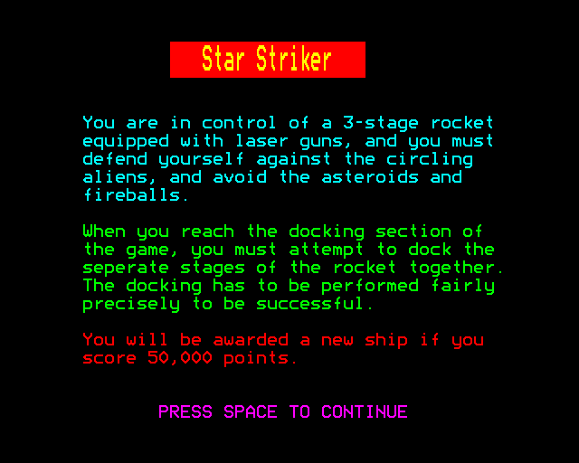Game cover: Star Striker