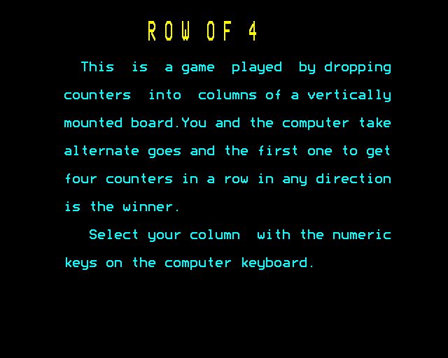 Game cover: Row of Four