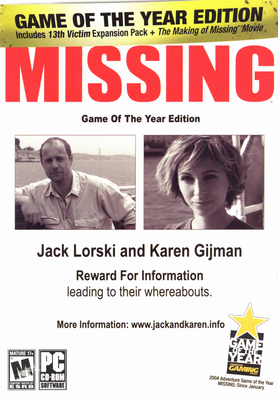 Game cover: Missing: Game of the Year Edition
