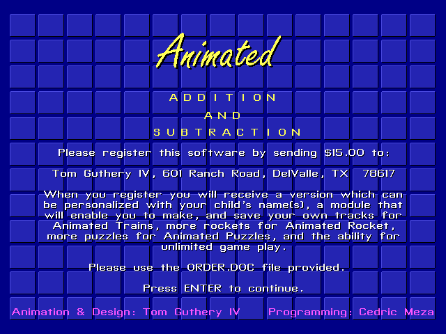 Game cover: Animated Addition and Subtraction