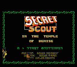 Game cover: Secret Scout in the Temple of Demise
