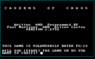 Game cover: Caverns of Chaos