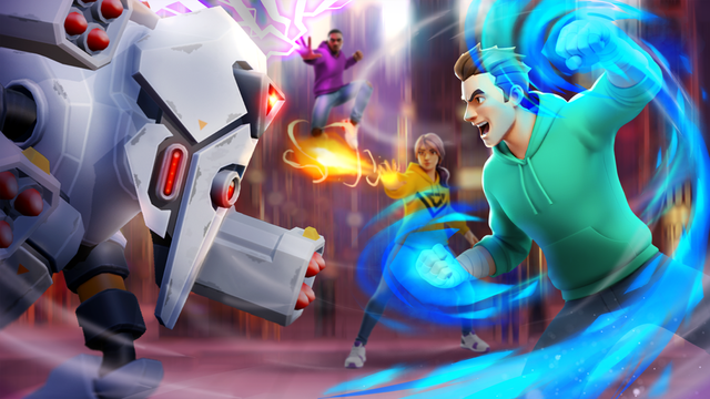Game cover: Heroes vs. Robots