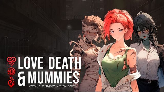 Game cover: Love, Death & Mummies: Zombie Romance Visual Novel