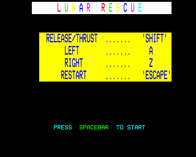Game cover: Lunar Rescue