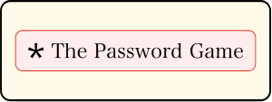 Game cover: The Password Game