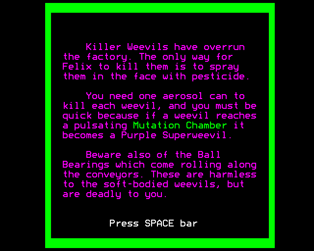 Game cover: Felix Meets the Evil Weevils