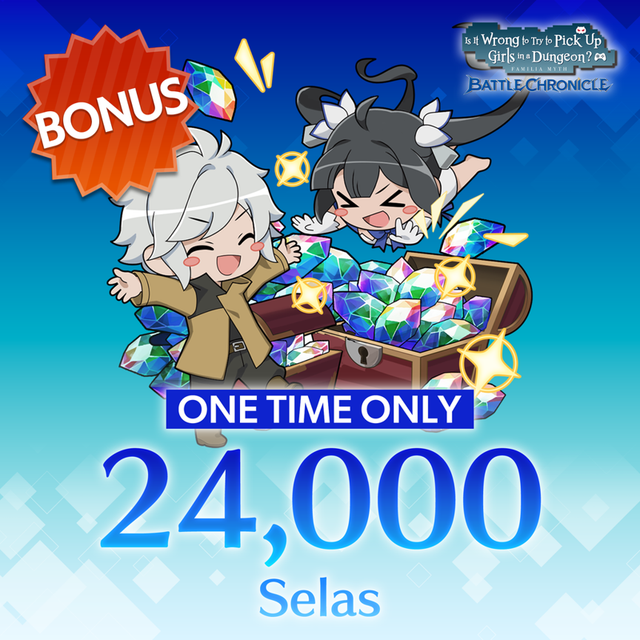 Game cover: DanMachi: Battle Chronicle - One Time Only: 24000 Selas