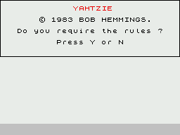 Game cover: Yahtzie