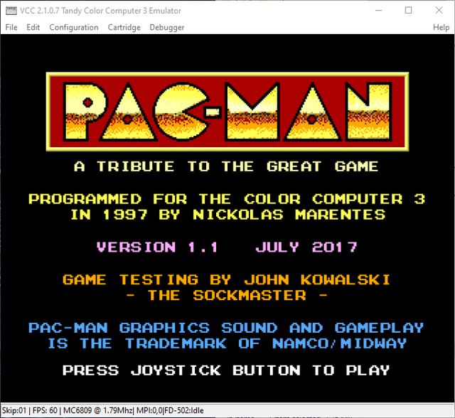 Game cover: Pac-Man: A Tribute to the Great Game