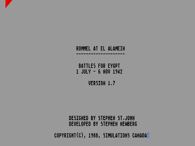 Game cover: Rommel at El Alamein