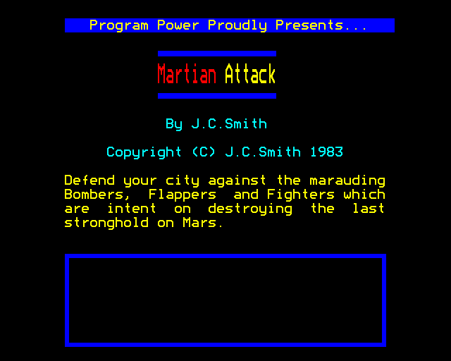 Game cover: Martian Attack