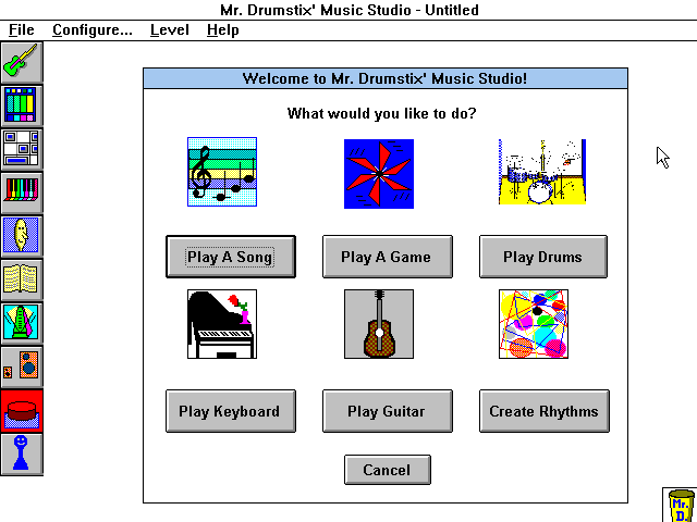 Game cover: Mr. Drumstix' Music Studio
