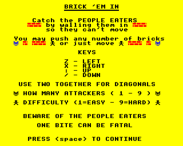 Game cover: Brick 'em in