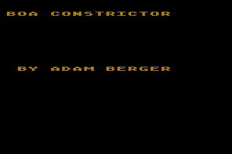 Game cover: Boa Constrictor