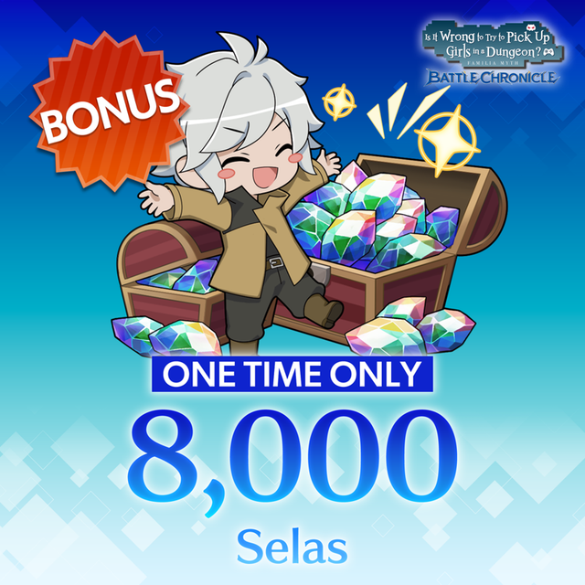 Game cover: DanMachi: Battle Chronicle - One Time Only: 8000 Selas