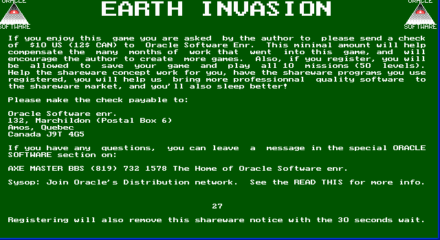 Game cover: Earth Invasion