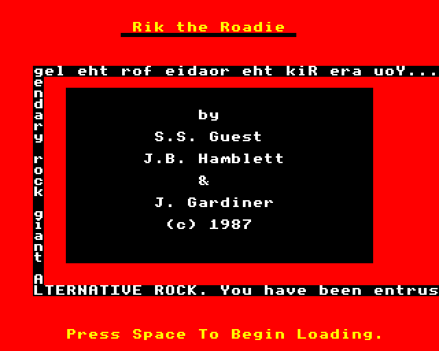 Game cover: Rik the Roadie