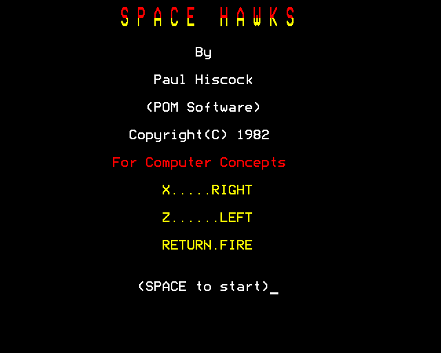 Game cover: Space Hawks