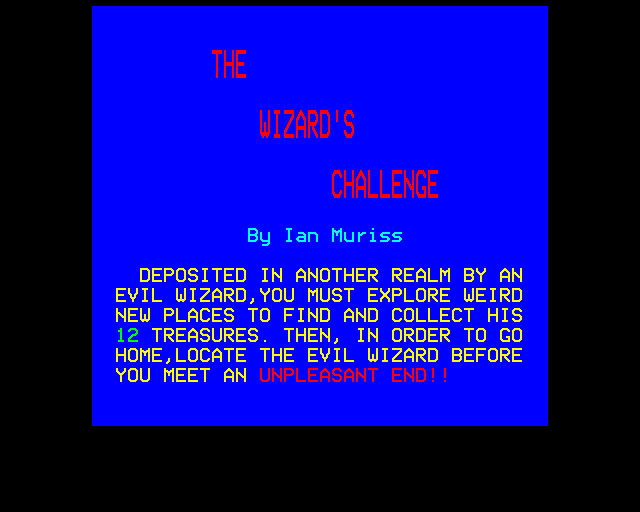 Game cover: The Wizard's Challenge