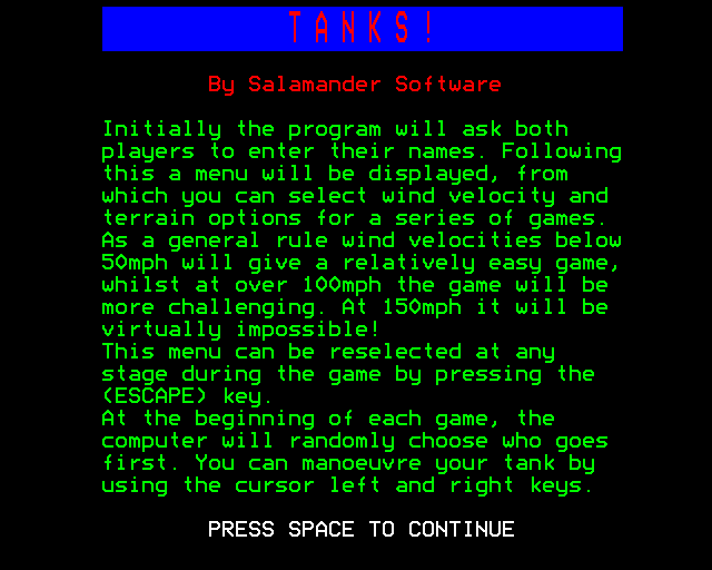 Game cover: Tanks!