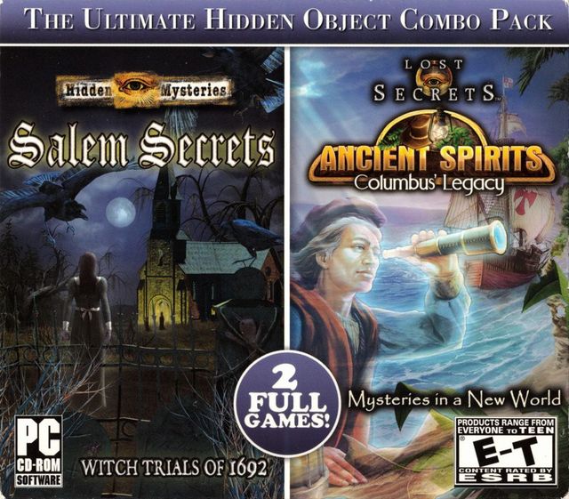 Game cover: Hidden Mysteries: Salem Secrets - Witch Trials of 1692 / Lost Secrets: Ancient Spirits - Columbus' Legacy