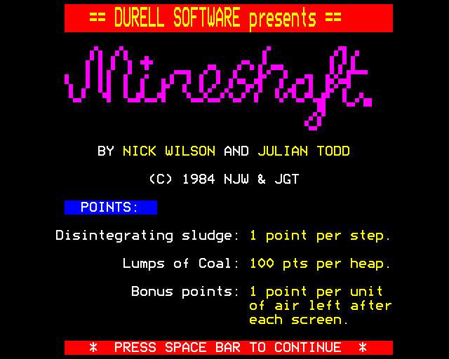 Game cover: Mineshaft
