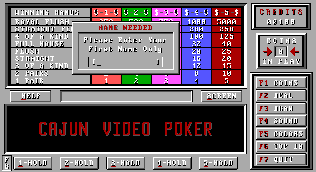 Game cover: Cajun Video Poker