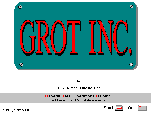 Game cover: GROT Inc.